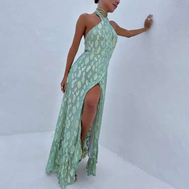 Sage Freya Jacquard Maxi Dress Petite sold by Never Fully Dressed