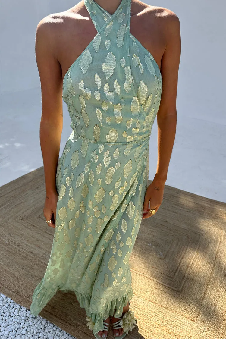 Sage Freya Jacquard Maxi Dress sold by Never Fully Dressed product image thumbnail 5