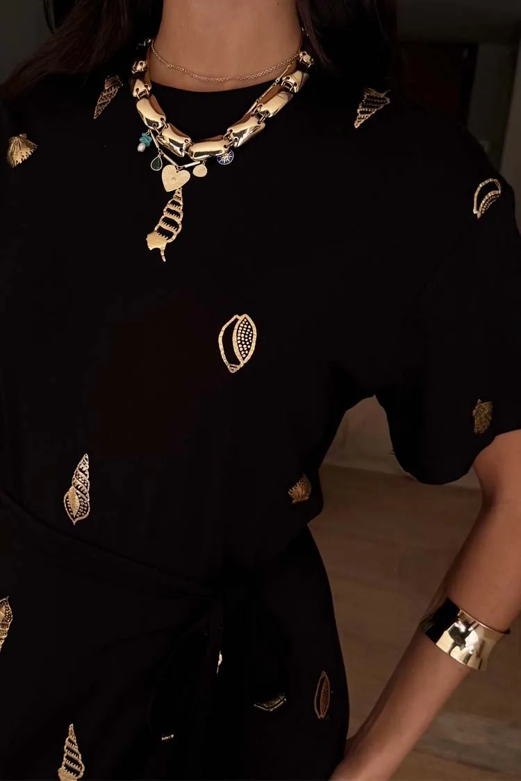 Black Shell Midi Leia Dress sold by Never Fully Dressed product image thumbnail 5