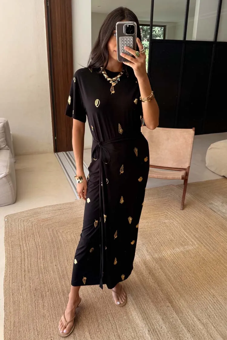 Black Shell Midi Leia Dress sold by Never Fully Dressed product image thumbnail 4