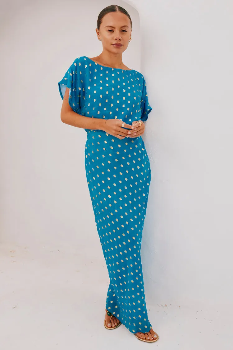 Blue Jacquard Tilly Dress sold by Never Fully Dressed product image thumbnail 4