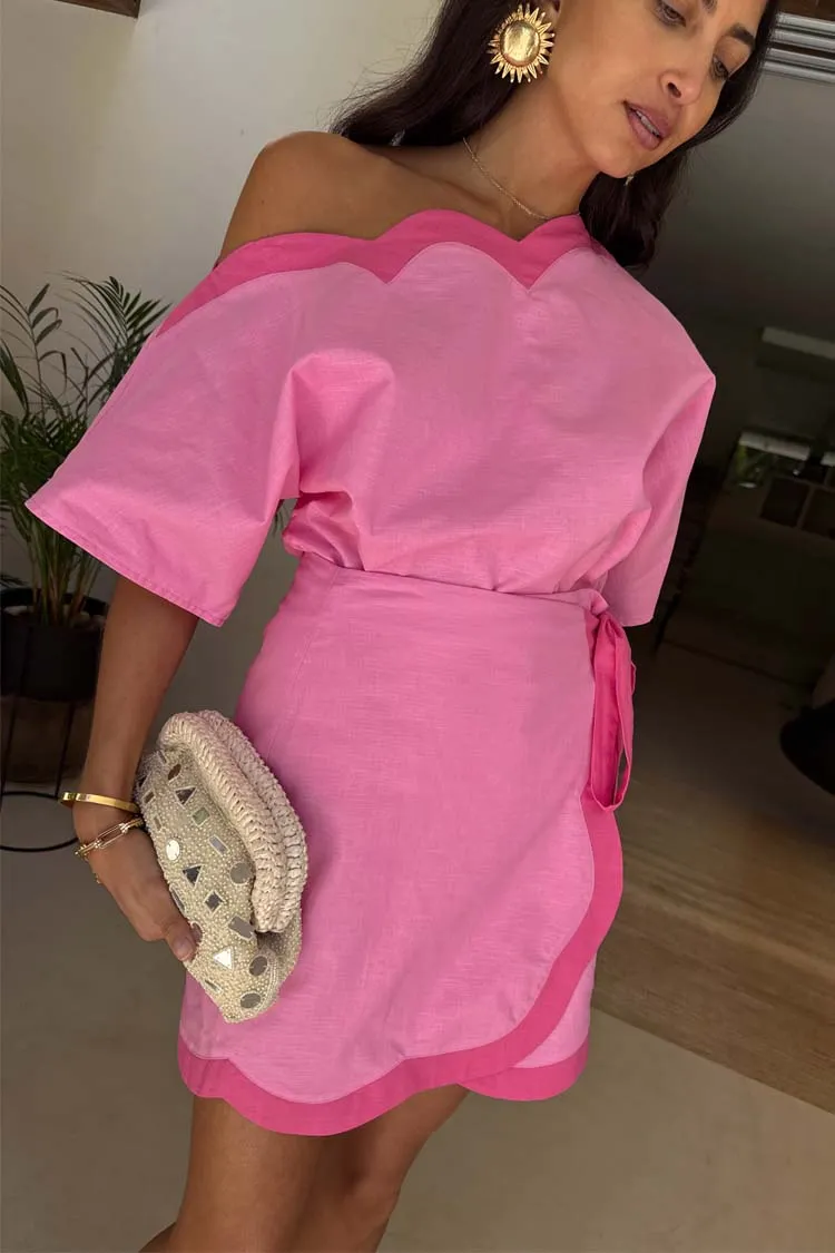 Pink Scallop Mini Jaspre Skirt sold by Never Fully Dressed product image thumbnail 4