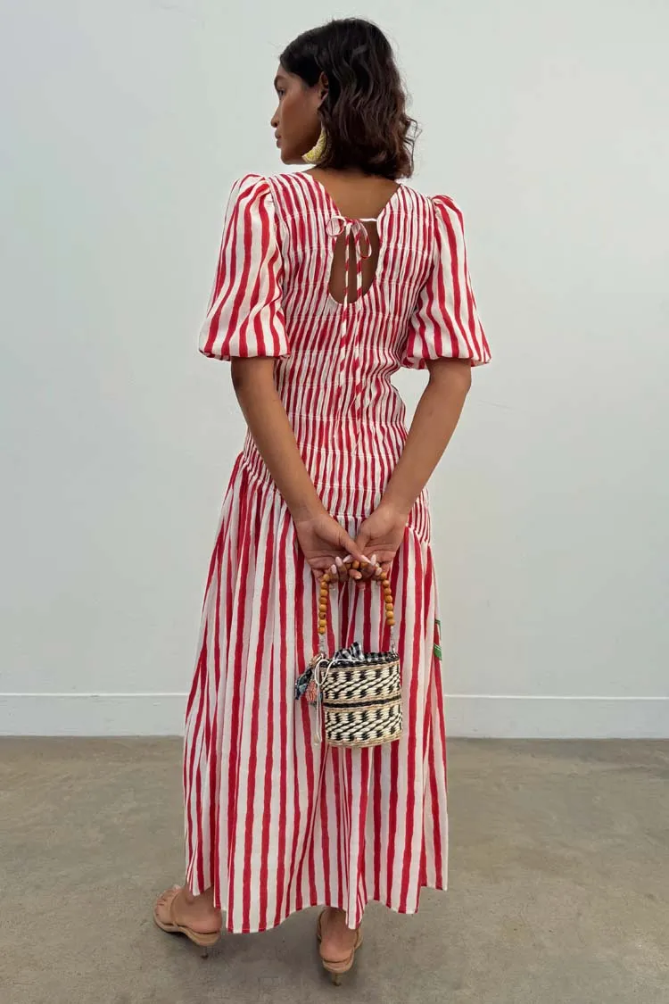 Red Stripe Nara Dress sold by Never Fully Dressed product image thumbnail 3