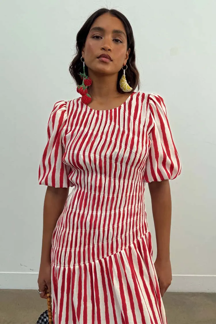 Red Stripe Nara Dress sold by Never Fully Dressed product image thumbnail 4