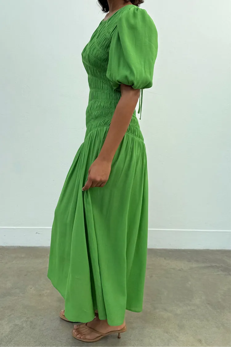 Green Shirred Nara Dress sold by Never Fully Dressed product image thumbnail 5