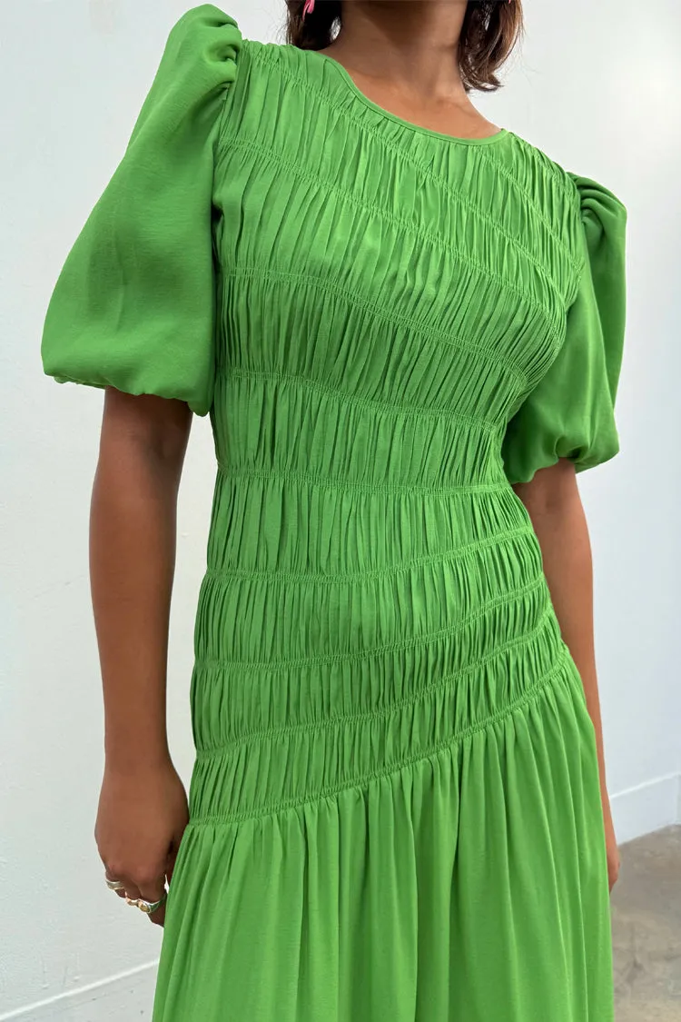 Green Shirred Nara Dress sold by Never Fully Dressed product image thumbnail 3