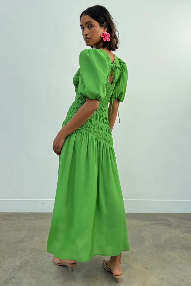 Green Shirred Nara Dress sold by Never Fully Dressed product image thumbnail 2