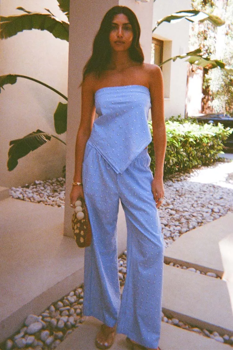 Blue Stripe Scarf sold by Never Fully Dressed product image thumbnail 5