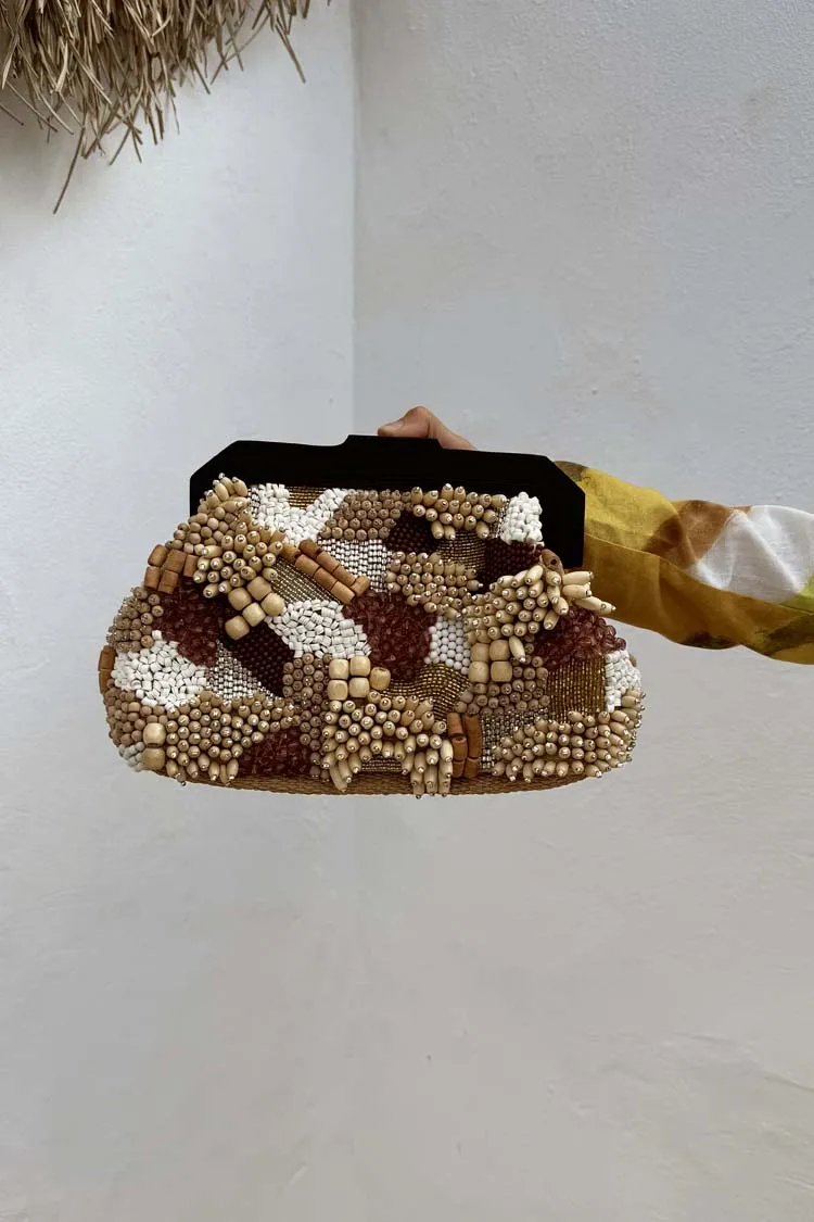 Brown Beaded Clutch Bag sold by Never Fully Dressed product image thumbnail 4