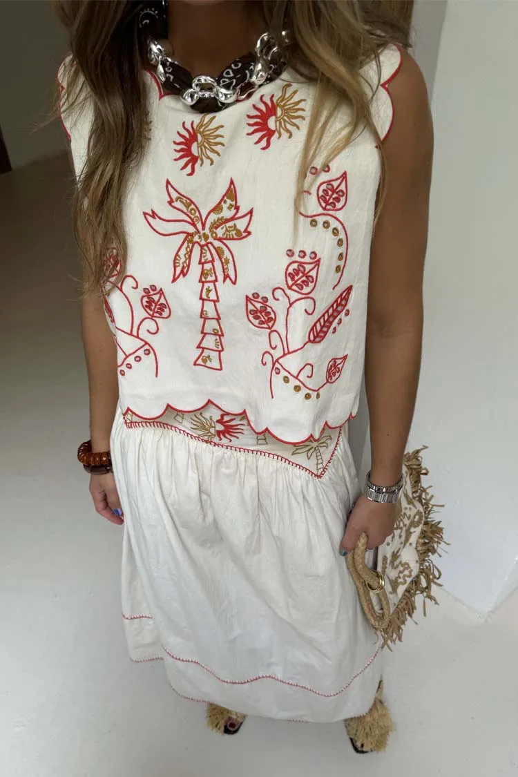 Cream and Red Pollenca Top sold by Never Fully Dressed product image thumbnail 2