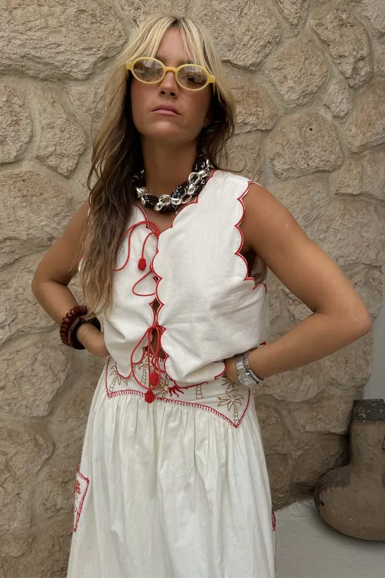 Cream and Red Pollenca Top sold by Never Fully Dressed product image thumbnail 3