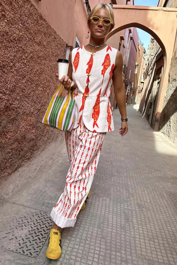 Cream Marina Marra Trousers Petite sold by Never Fully Dressed product image thumbnail 3