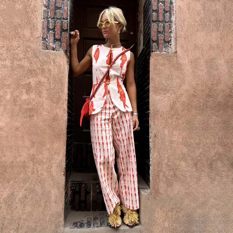 Cream Marina Marra Trousers Petite sold by Never Fully Dressed