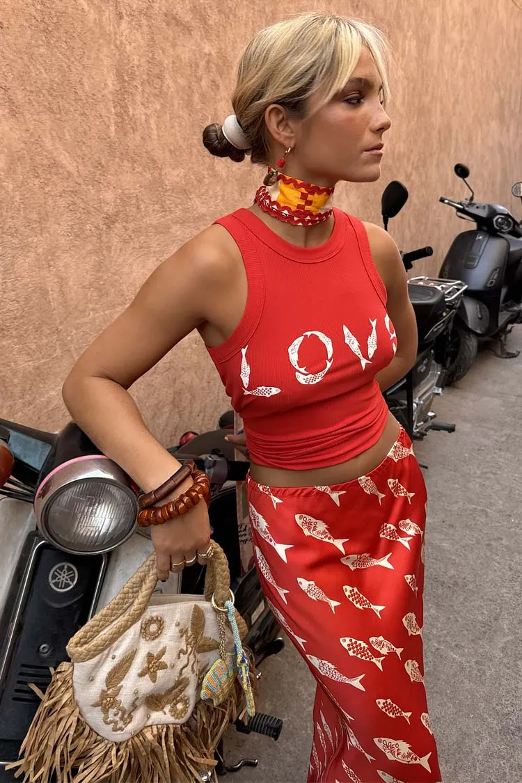 Red Fish Love Tank Top sold by Never Fully Dressed product image thumbnail 3