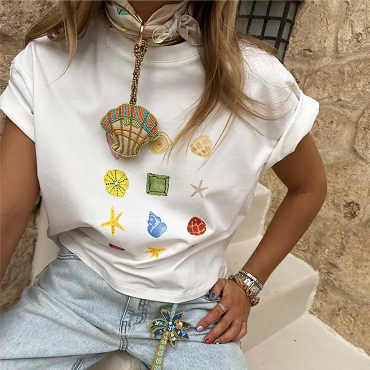 White Shell Ioana T Shirt sold by Never Fully Dressed