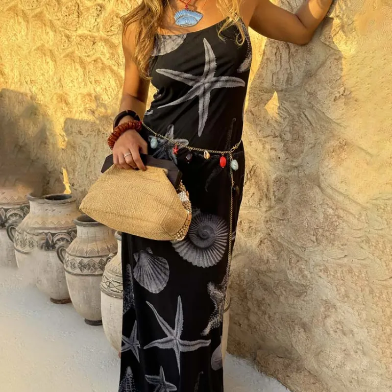 Black Seashell Mesh Cami Dress sold by Never Fully Dressed