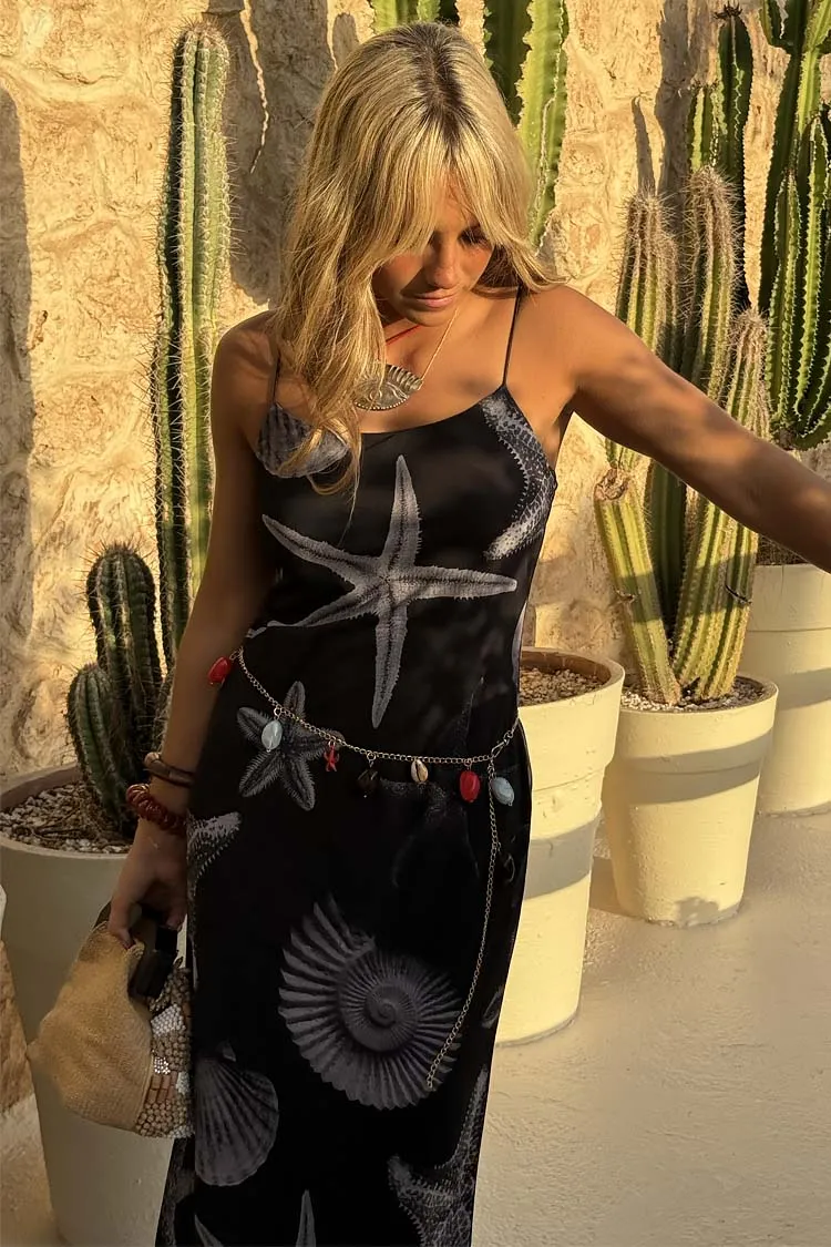 Black Seashell Mesh Cami Dress sold by Never Fully Dressed product image thumbnail 3