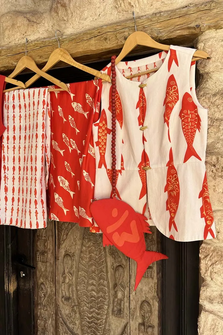 Red Fish Tote Bag sold by Never Fully Dressed product image thumbnail 3