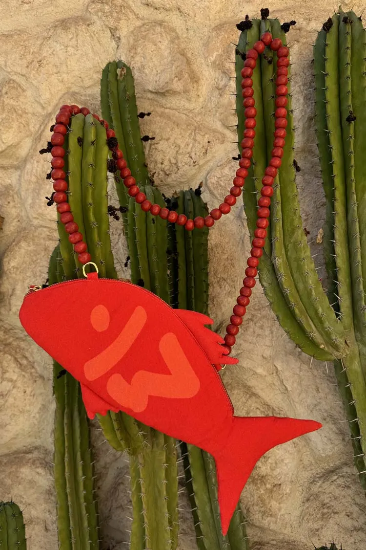 Red Fish Tote Bag sold by Never Fully Dressed product image thumbnail 2
