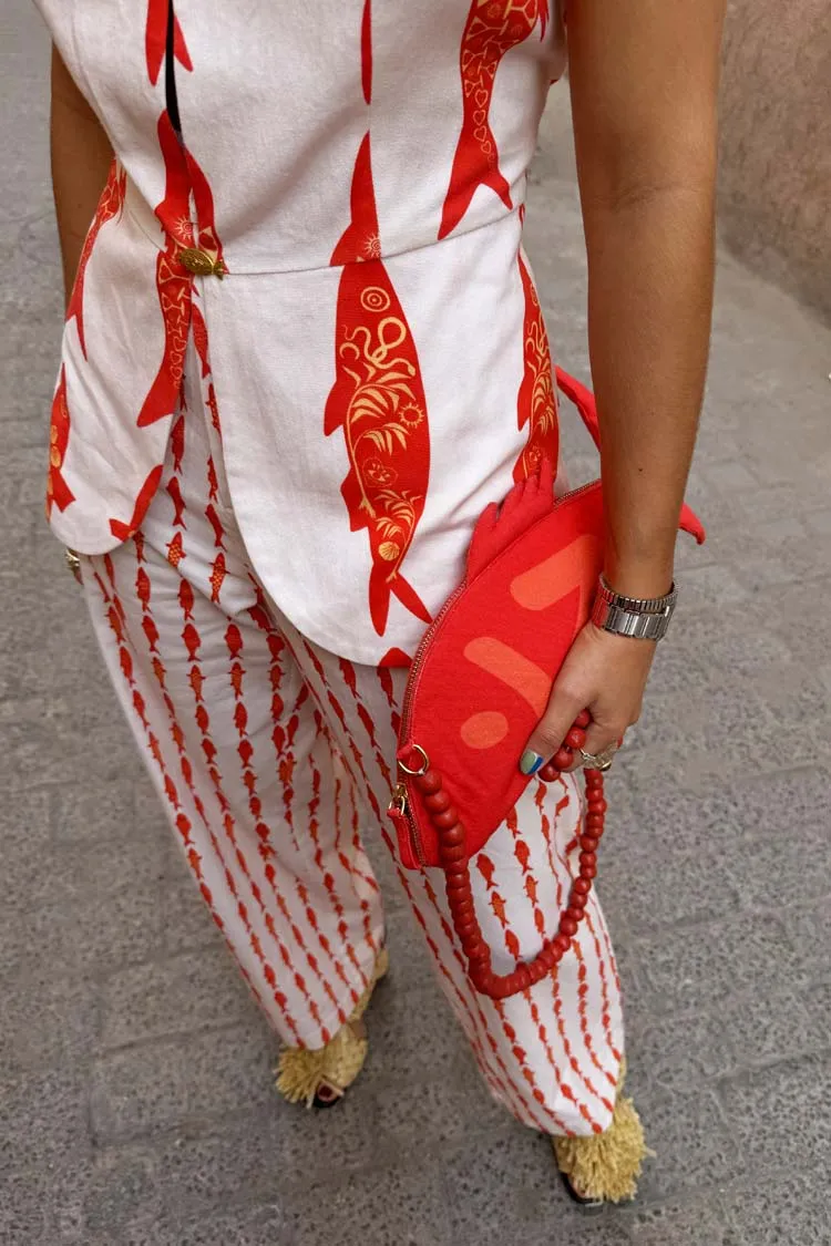 Red Fish Tote Bag sold by Never Fully Dressed product image thumbnail 4