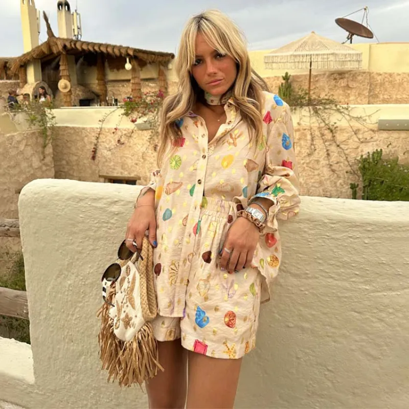 Cream Shell Elissa Shorts sold by Never Fully Dressed