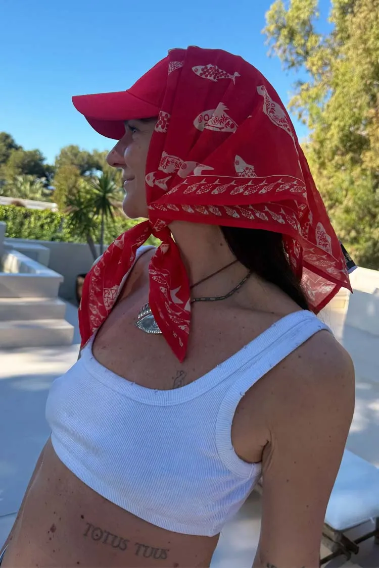 Red Marina Fish Bandana sold by Never Fully Dressed product image thumbnail 3