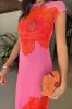 Pink Poppy Sleeveless Mesh Dress sold by Never Fully Dressed