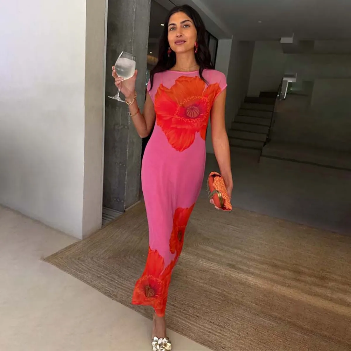 Pink Poppy Sleeveless Mesh Dress sold by Never Fully Dressed