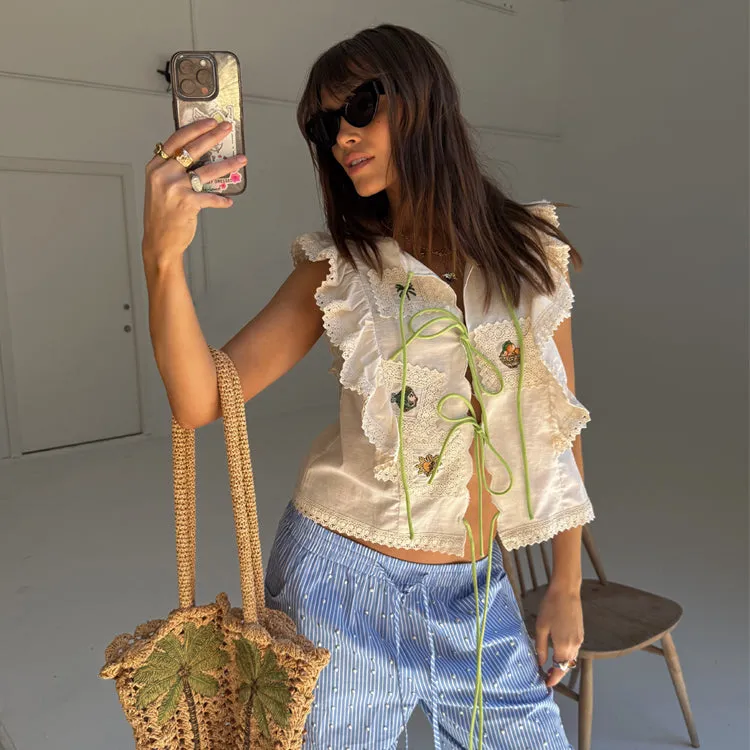 Cream Isla Tia Top sold by Never Fully Dressed