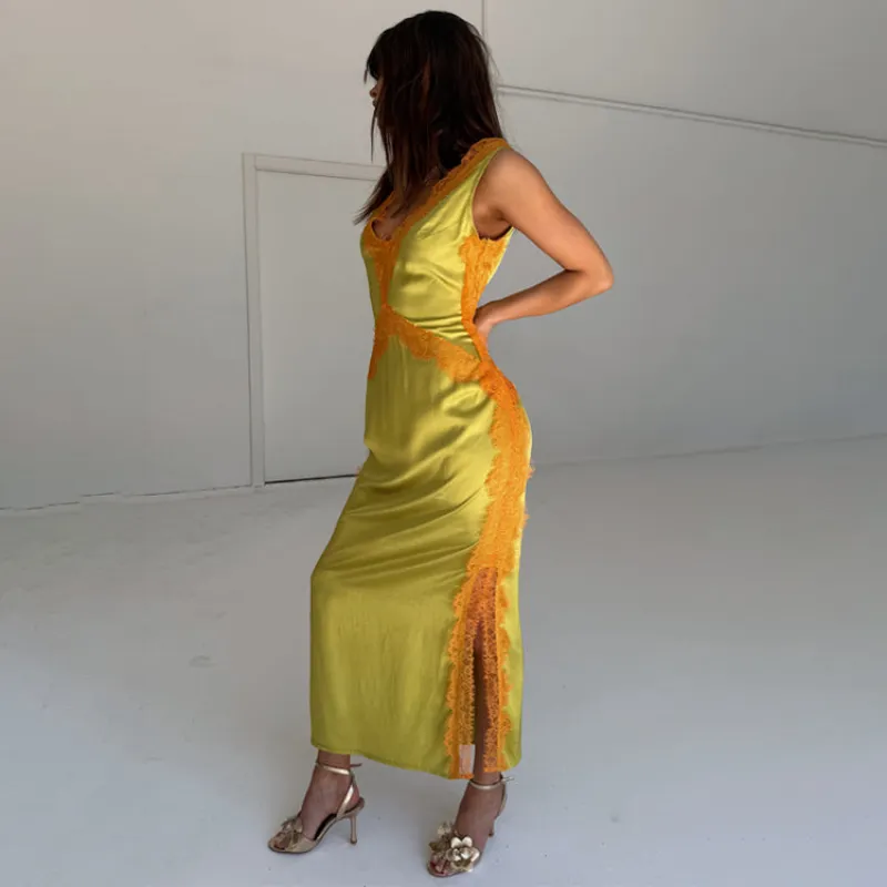 Olive and Orange Lace Clio Dress sold by Never Fully Dressed