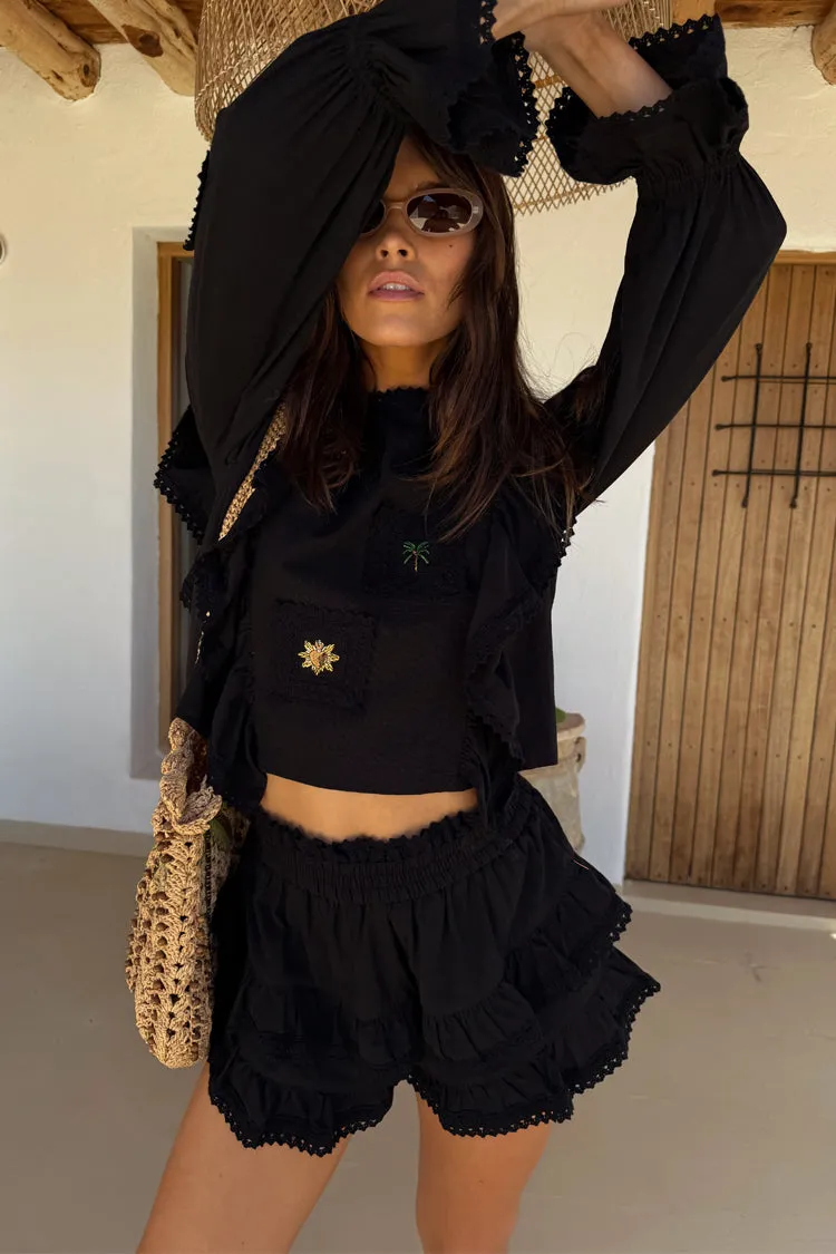 Black Ruffle Shorts sold by Never Fully Dressed product image thumbnail 2