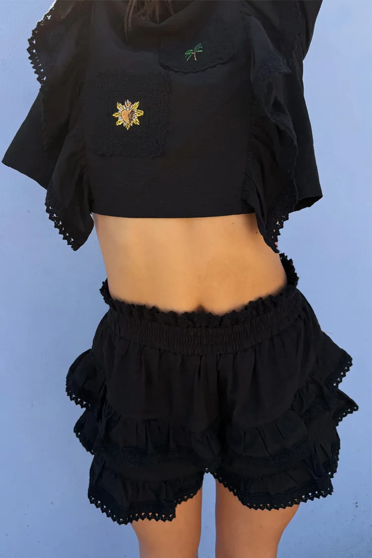 Black Ruffle Shorts sold by Never Fully Dressed product image thumbnail 5