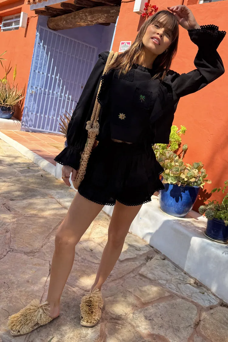 Black Ruffle Shorts sold by Never Fully Dressed product image thumbnail 4