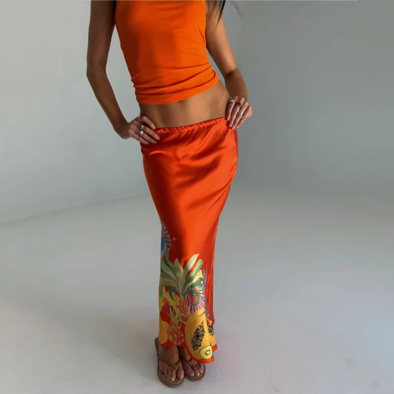 Orange Rio Dorris Skirt sold by Never Fully Dressed