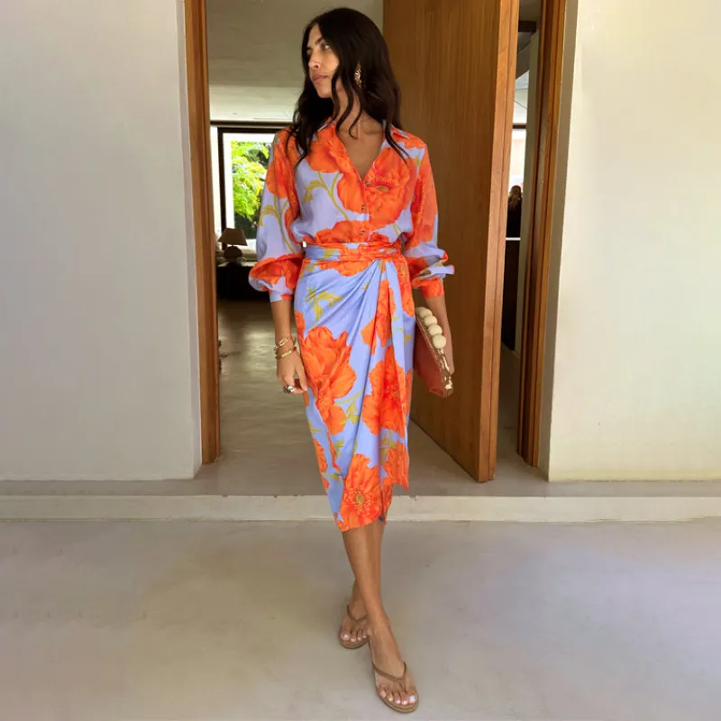 Blue Poppy Jaspre Skirt sold by Never Fully Dressed