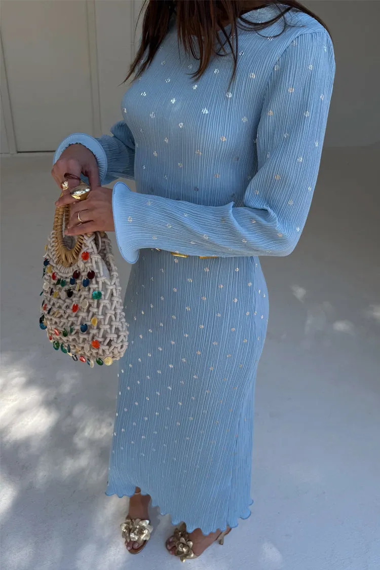 Blue Plisse Chloe Dress sold by Never Fully Dressed product image thumbnail 5