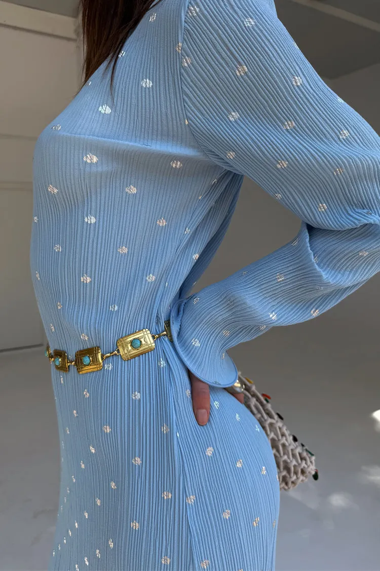 Blue Plisse Chloe Dress sold by Never Fully Dressed product image thumbnail 3