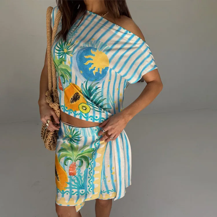 Rio Stripe Boxy Top sold by Never Fully Dressed