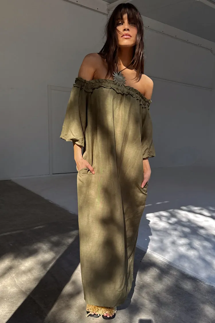 Khaki Ella Dress sold by Never Fully Dressed product image thumbnail 4