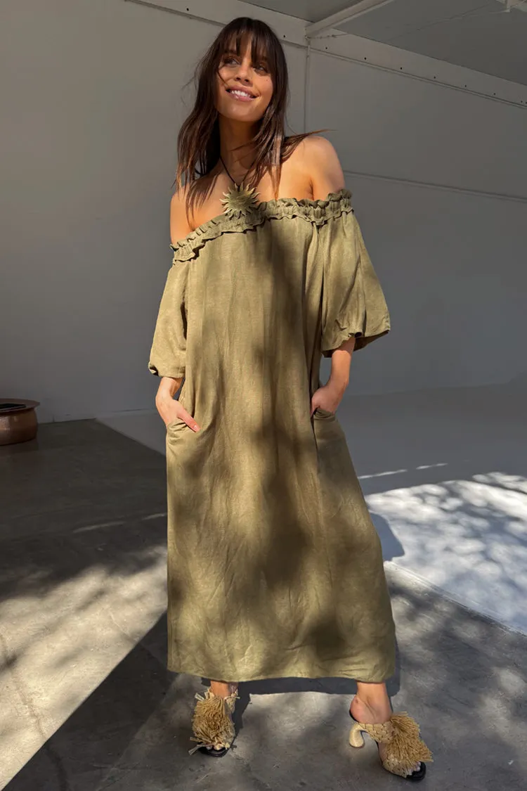 Khaki Ella Dress sold by Never Fully Dressed product image thumbnail 2