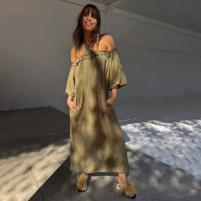 Khaki Ella Dress sold by Never Fully Dressed