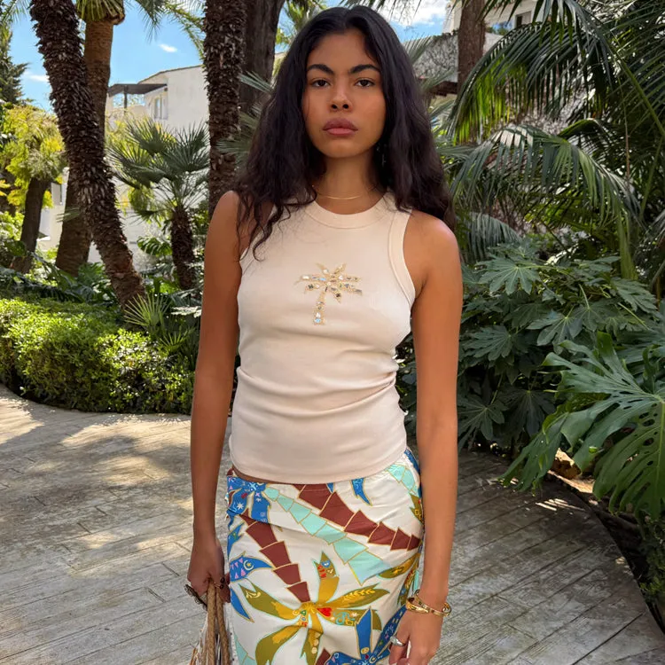 Beaded Palm Rib Tank Top sold by Never Fully Dressed