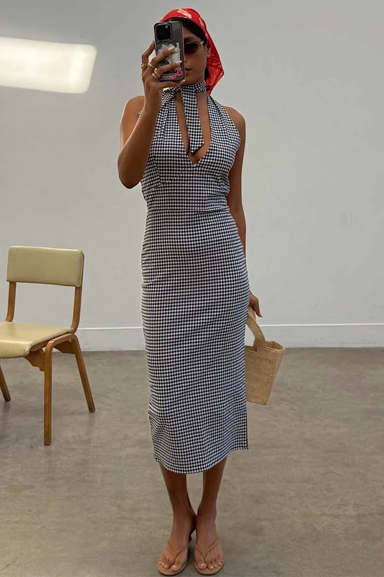 Gingham Halterneck Dress sold by Never Fully Dressed product image thumbnail 4