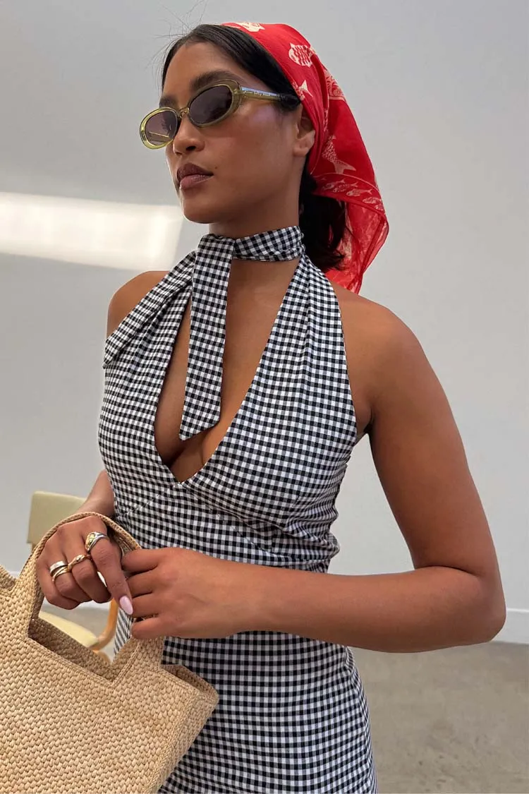 Gingham Halterneck Dress sold by Never Fully Dressed product image thumbnail 3