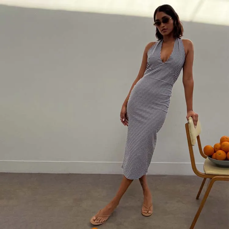 Gingham Halterneck Dress sold by Never Fully Dressed