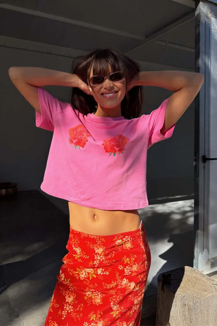 Pink Rose Boob T-Shirt sold by Never Fully Dressed product image thumbnail 4