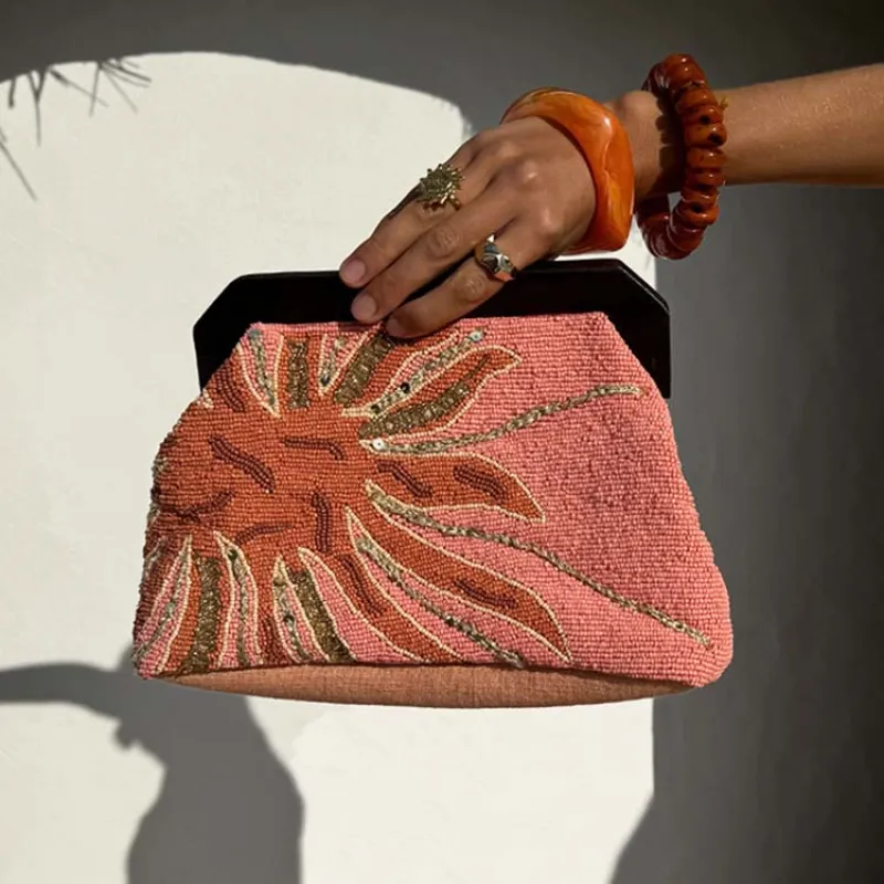 Pink Sol Beaded Bag sold by Never Fully Dressed