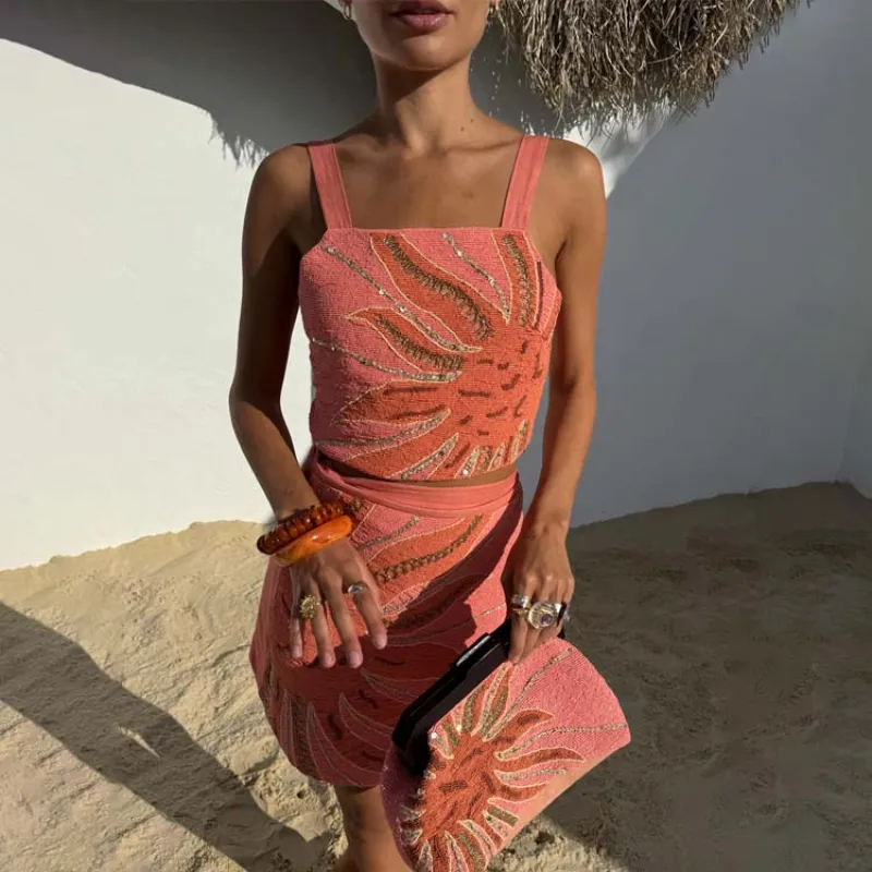 Pink Sol Beaded Top sold by Never Fully Dressed