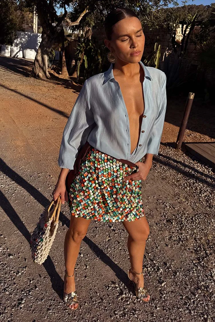 Multi Shell Mini Wrap Skirt sold by Never Fully Dressed product image thumbnail 5