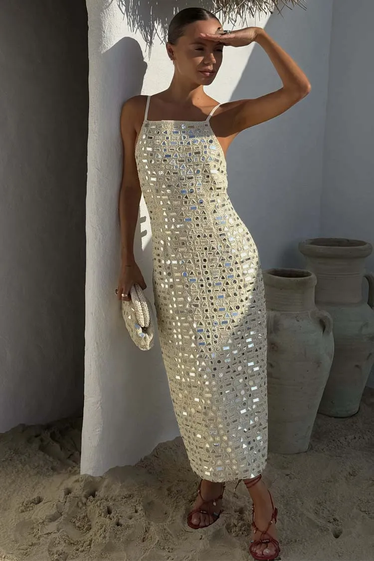 Cream Mirror Taliah Midi Dress sold by Never Fully Dressed product image thumbnail 3